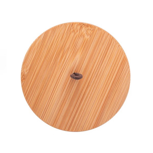 POTICHE DE CERAMICA 10X12,5 C/TAMPA DE BAMBU LINES VERDE LYOR 2665 R.00111