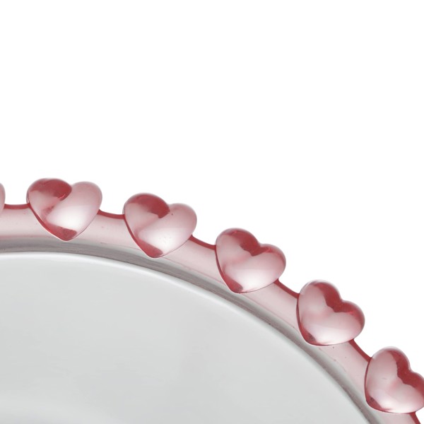 CJ 6 BOWLS DE CRISTAL 11,5X4,5CM CORACAO BORDA ROSA LYOR 1710 R.00114