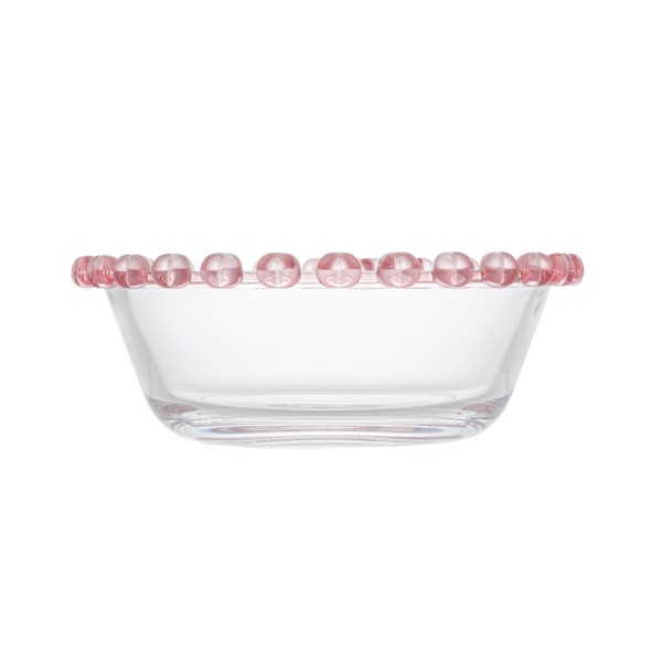 CJ 6 BOWLS DE CRISTAL 11,5X4,5CM CORACAO BORDA ROSA LYOR 1710 R.00114