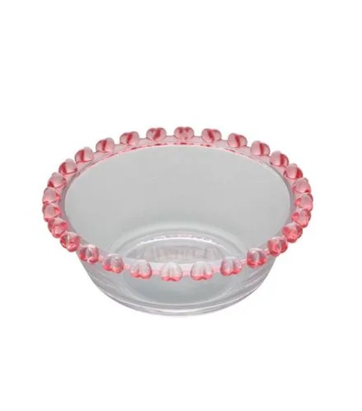 CJ 6 BOWLS DE CRISTAL 11,5X4,5CM CORACAO BORDA ROSA LYOR 1710 R.00114