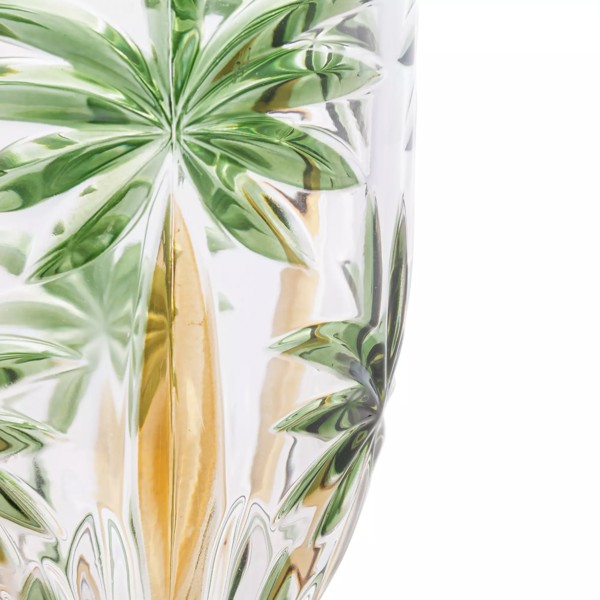 CJ 6 TACAS CRISTAL DE CHUMBO PALM TREE HANDPAINT 450ML 27441 R.00396