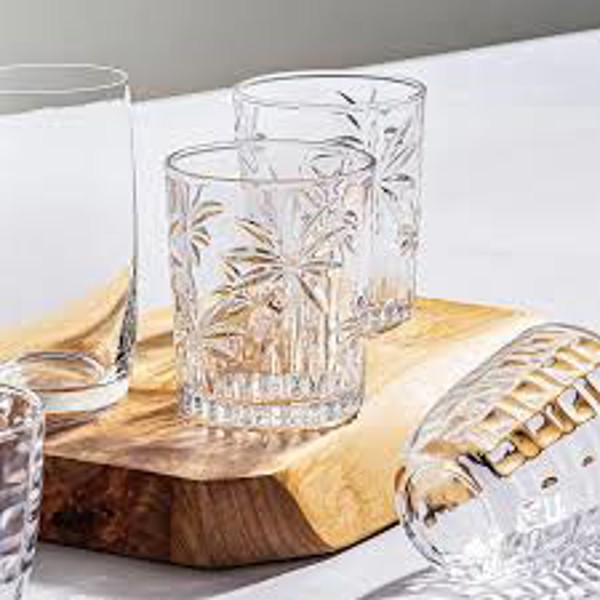 CJ 6 COPOS BAIXOS CRISTAL 340ML PALM TREE 27770 R.00398
