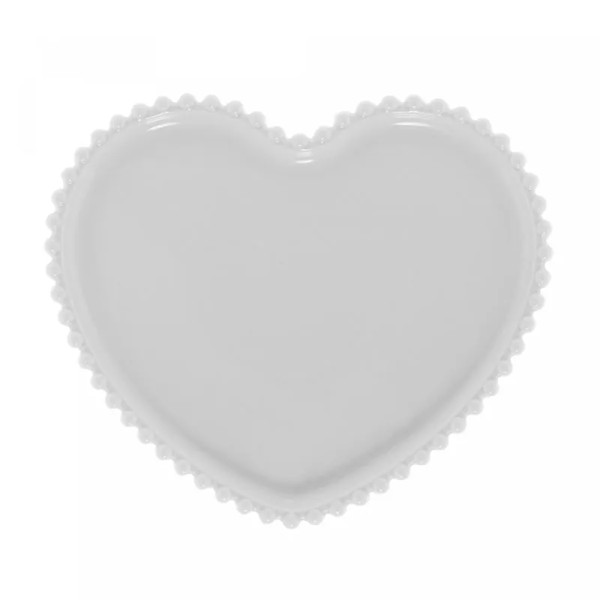 PRATO PORCELANA CORACAO BEADS BRANCO 25X22X2 CM 28488 R.00715