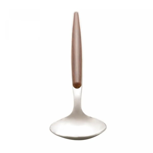 CJ COM 6 COLHERES ACO INOX P/MESA C/CABO DE MADEIRA ORGANIC 21CM 1846 R.00886
