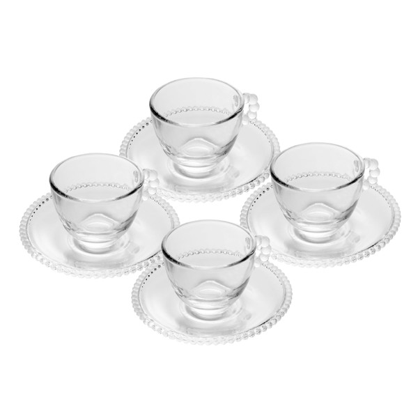 CJ COM 4 XICARAS CAFE CRISTAL COM PIRES PEARL 80ML 27899 R.00931