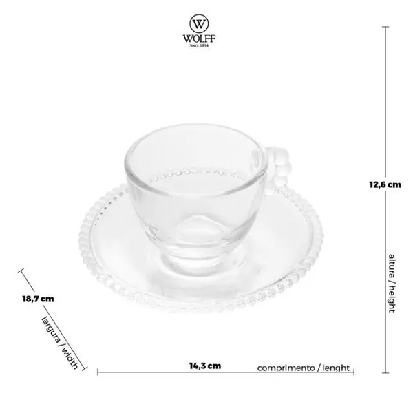 CJ COM 4 XICARAS CAFE CRISTAL COM PIRES PEARL 80ML 27899 R.00931