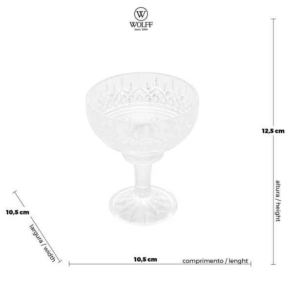 CJ 6 TACA DE SOBREMESA 260ML DE CRISTAL ANGEL 35230 R.01157