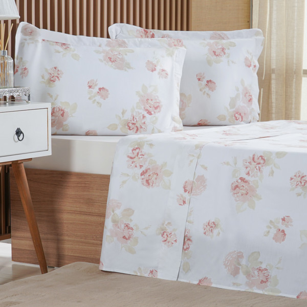 JOGO DE CAMA 200 FIOS ESTAMPADO SOLTEIRO 3 PECAS LYRICAL R.01318