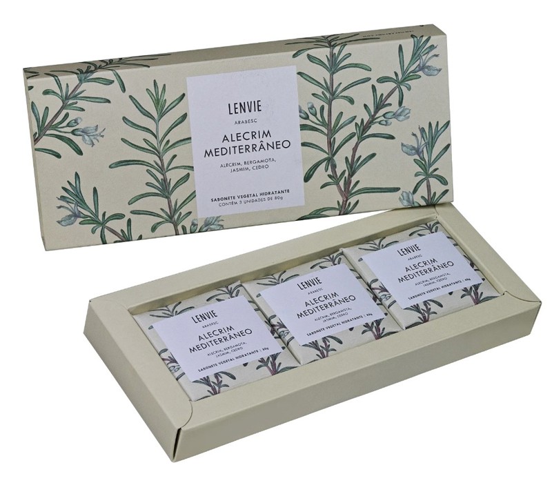 KIT SABONETE EM BARRA ALECRIM MEDITERRANEO 3 UN 80G R.01521