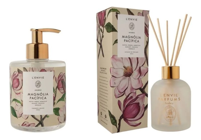 KIT DIFUSOR E SABONETE LIQUIDO MAGNOLIA PACIFICA 150ML R.01522