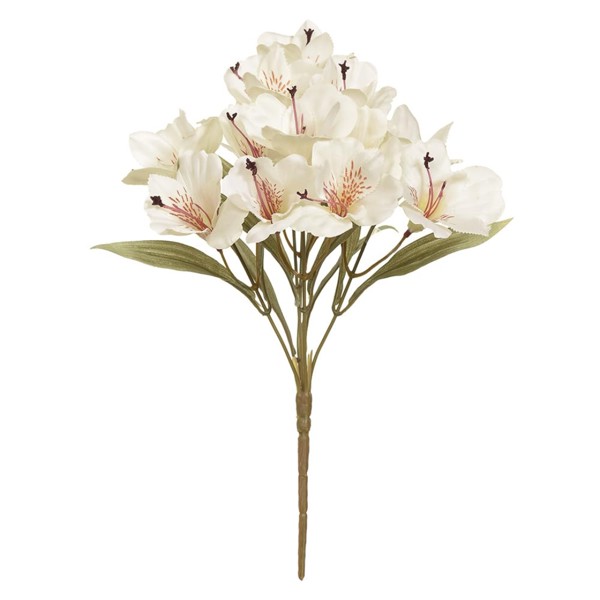 FLOR BUQUE ASTROMELIA CETIM X15 CREME 34CM R.01555