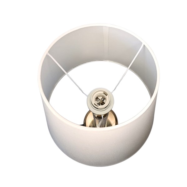 ABAJUR DE MESA DOURADO E BRANCO 25X45CM R.01736