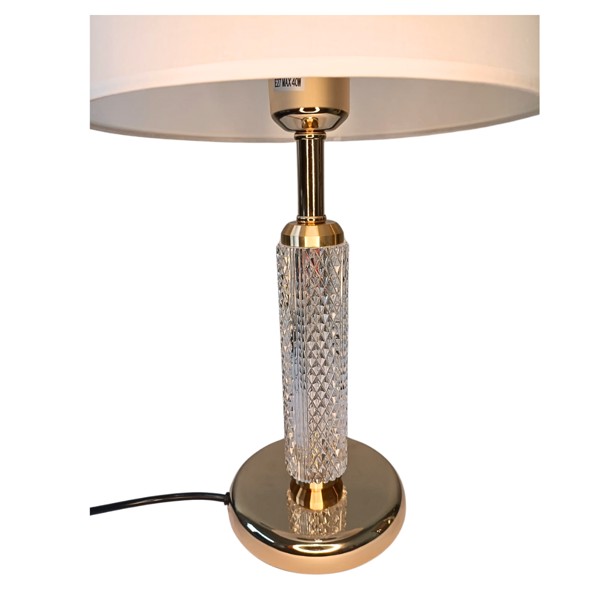 ABAJUR DE MESA DOURADO E BRANCO 25X45CM R.01736