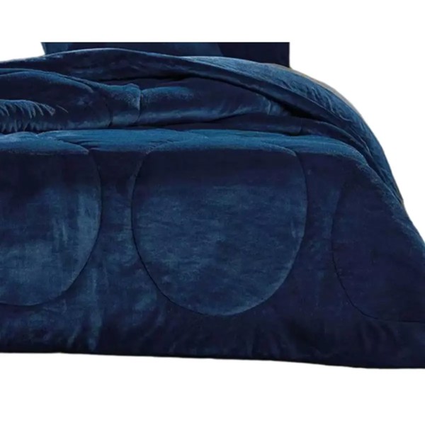 EDREDOM KING BLEND LUXO VELVET 2,80X2,60M AZUL STRONG R.01773