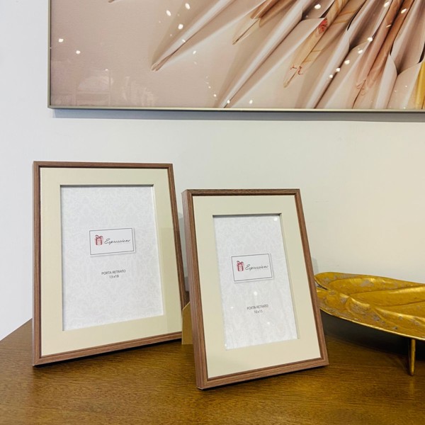 PORTA RETRATO 13X18 DUO COLOR MARROM R.01811