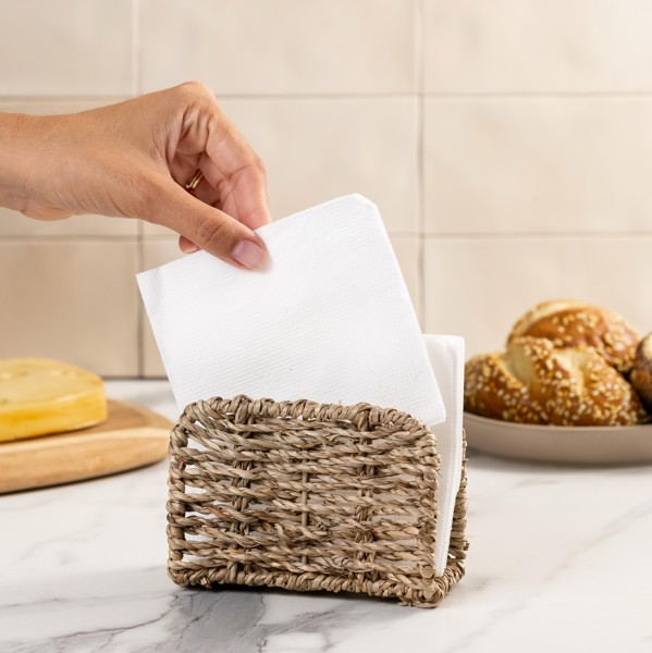 PORTA GUARDANAPOS DE SISAL 12X6X8CM R.01880