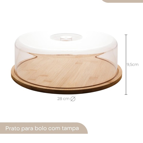 BOLEIRA DE BAMBU COM TAMPA 28X28X9,5CM D1491 R.01249