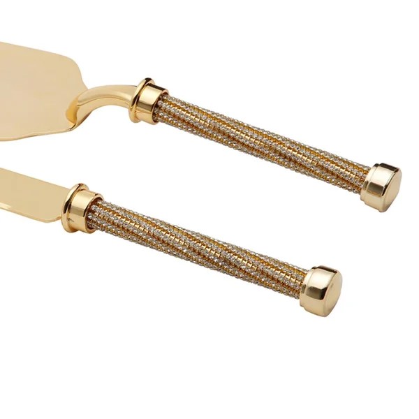 CJ 2 TALHERES ZAMAC C/CABO TRANCADO DOURADO 32CM 2985 R.00537