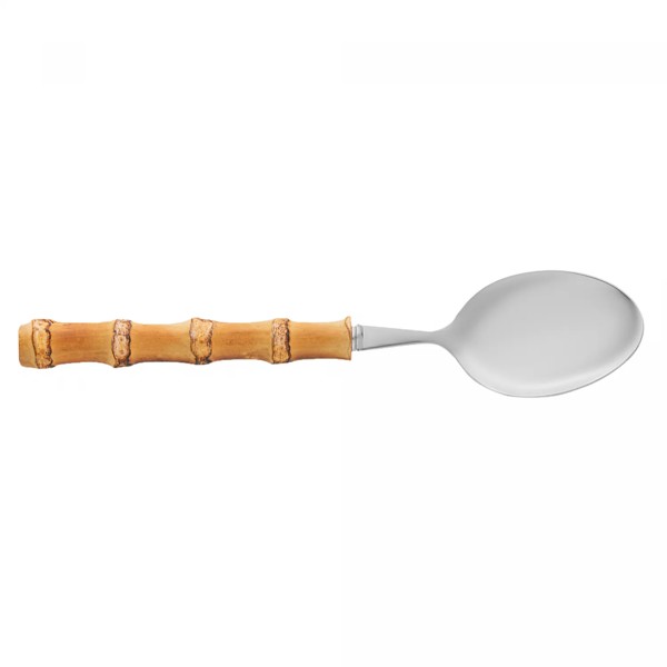 CJ 4 COLHERES P/MESA DE ACO INOX C/CABO EM BAMBU TULUM 20,5CM 71848 R.00420