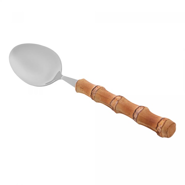 CJ 4 COLHERES P/MESA DE ACO INOX C/CABO EM BAMBU TULUM 20,5CM 71848 R.00420