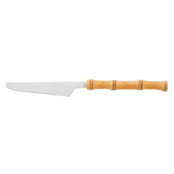 CJ 4 FACAS P/MESA DE ACO INOX C/CABO EM BAMBU TULUM 22CM 71838 R.00540