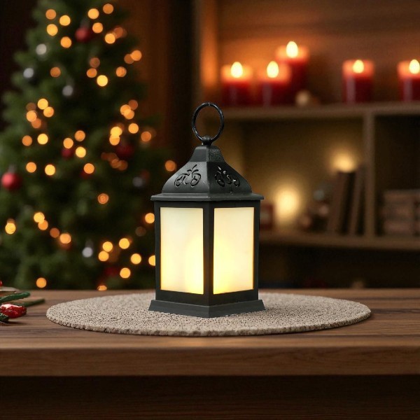LANTERNA COM LED PRETO 22,5X10,5X10,5CM R.02124