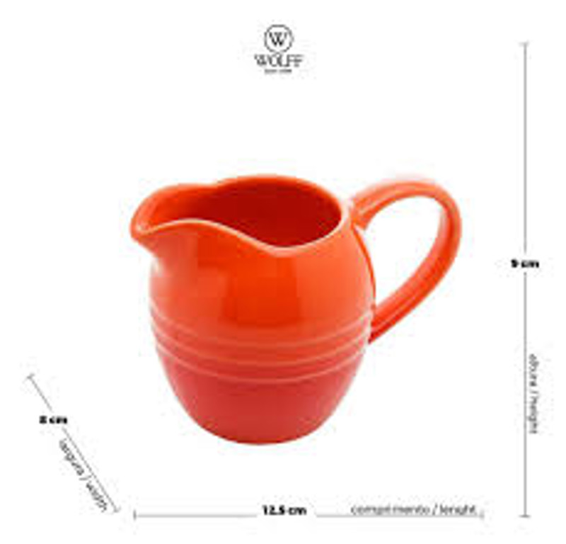 CREMEIRA MOLHEIRA JARRA 12,5X8X9 DE CERAMICA RETRO LARANJA WOLFF 28882 R.00030