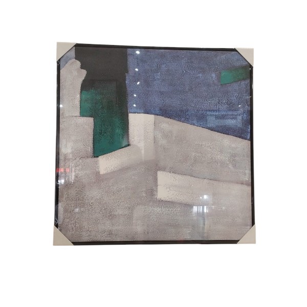 QUADRO DECORATIVO CANVAS TOQUE DE PINTURA C/ MOLDURA (VERDE BRANCO) 80X80X3,5cm (FLORARTE) Vol. 1 46624002 R.000664