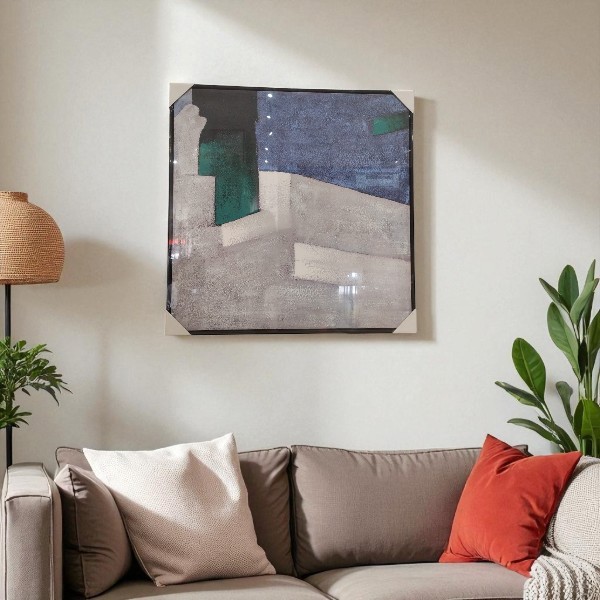 QUADRO DECORATIVO CANVAS TOQUE DE PINTURA C/ MOLDURA (VERDE BRANCO) 80X80X3,5cm (FLORARTE) Vol. 1 46624002 R.000664