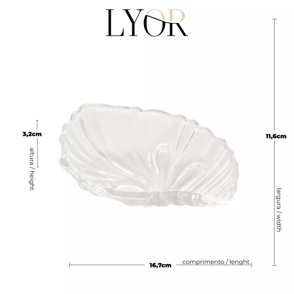 CONCHA DECORATIVA DE CRISTAL SHELL 16,5X12X3CM 7485 R.000754