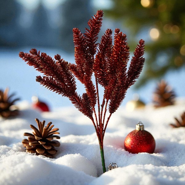 FLOR HASTE NATAL GRASS VERMELHO 31 CM FLORARTE R.02004