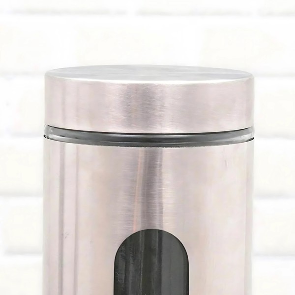 POTE ORGANIZADOR HERMETICO CROMADO AÇO INOXIDAVEL P/ MANTIMENTO COM VISOR 1,8L 16110 R.00848