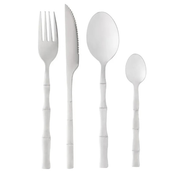 JOGO CONJUNTO APARELHO FAQUEIRO BAMBOO STEEL COM 24 PCS DE ACO INOX GAMMA R.01047