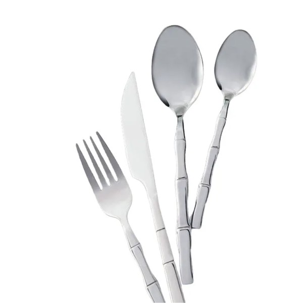 JOGO CONJUNTO APARELHO FAQUEIRO BAMBOO STEEL COM 24 PCS DE ACO INOX GAMMA R.01047