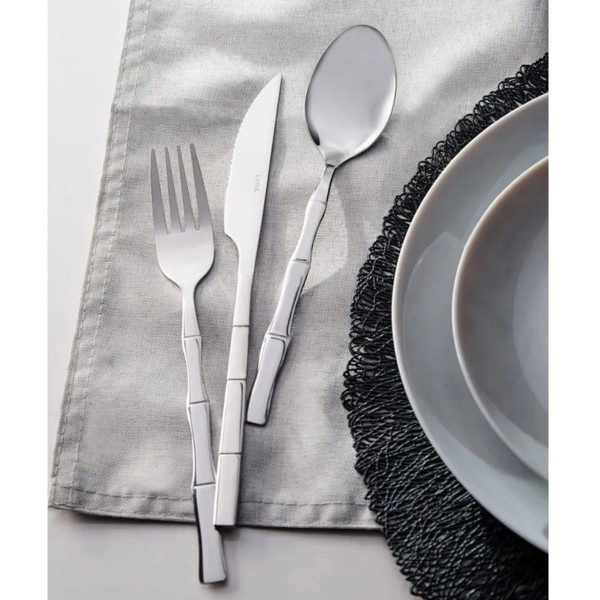 JOGO CONJUNTO APARELHO FAQUEIRO BAMBOO STEEL COM 24 PCS DE ACO INOX GAMMA R.01047