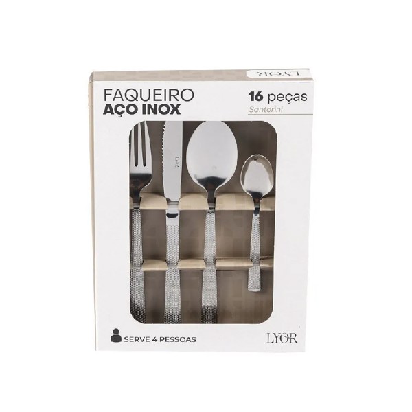 FAQUEIRO 16 PECAS DE ACO INOX SANTORINI R.01232