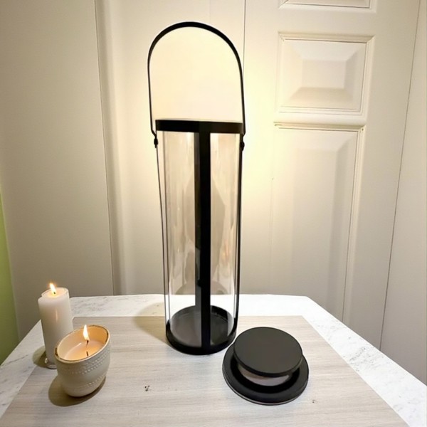 LANTERNA DECORATIVA EM METAL PRETO 58120-100 R.01202