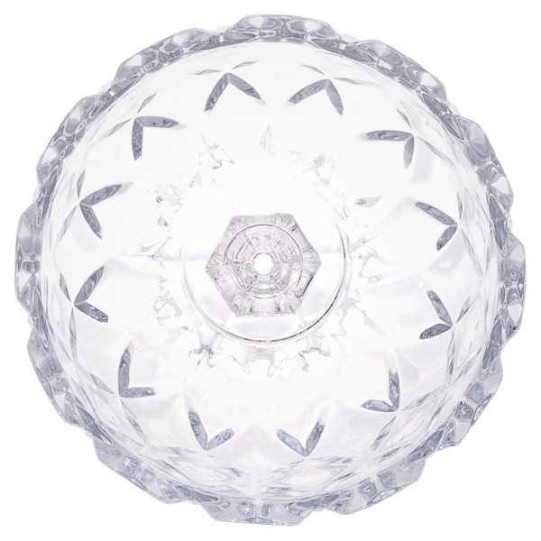 BOMBONIERE COMPOTEIRA CENTRO DE MESA BALEIRO PORTA BOMBONS POTICHE DE CRISTAL COM PE 18X18CM VIDRO YJ-7081-2 R.00433