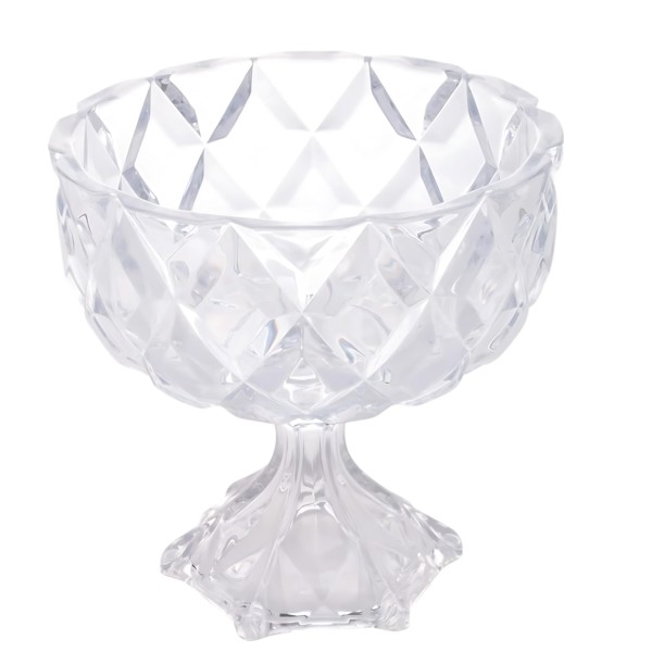 BOMBONIERE COMPOTEIRA CENTRO DE MESA BALEIRO PORTA BOMBONS POTICHE DE CRISTAL COM PE 18X18CM VIDRO YJ-7081-2 R.00433