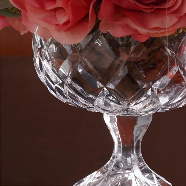 BOMBONIERE COMPOTEIRA CENTRO DE MESA BALEIRO PORTA BOMBONS POTICHE DE CRISTAL COM PE 18X18CM VIDRO YJ-7081-2 R.00433