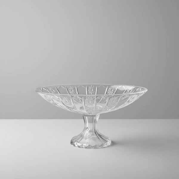 CENTRO DE MESA FRUTEIRA BOMBONIERE EM VIDRO OVAL COM PÉ ESTRELA DAGIA DCM165 R.00266