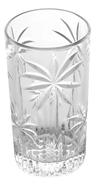 CONJUNTO JOGO 6 COPOS ALTO DE CRISTAL 360ML PALM TREE WOLFF 28147 R.00343