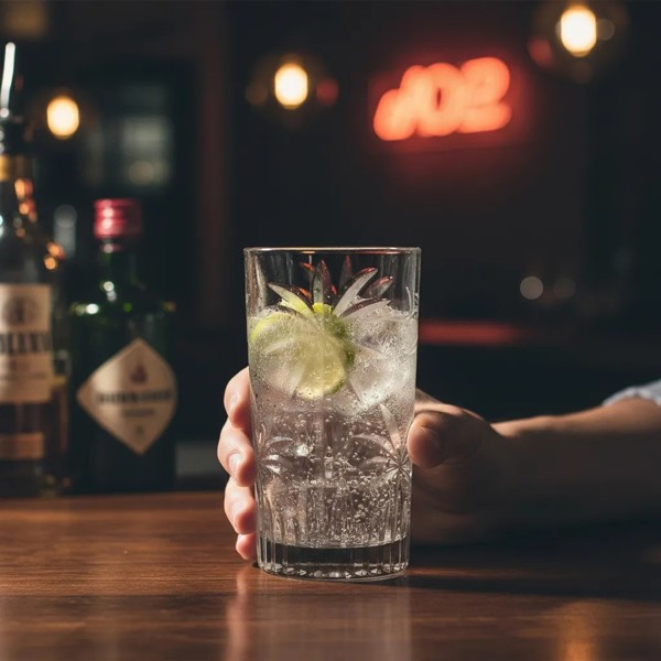 CONJUNTO JOGO 6 COPOS ALTO DE CRISTAL 360ML PALM TREE WOLFF 28147 R.00343