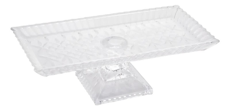 TRAVESSA BANDEJA PRATO DE VIDRO CRISTAL DE CHUMBO COM PE LYS WOLFF 34CM 28072 R.00435