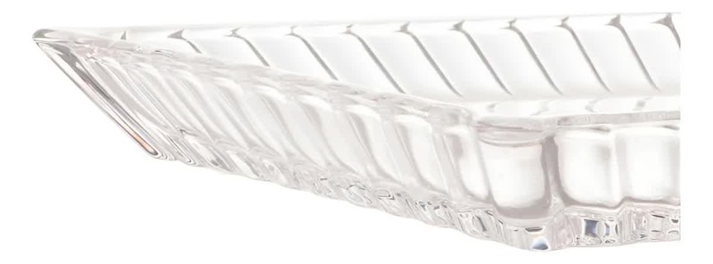 TRAVESSA BANDEJA PRATO DE VIDRO CRISTAL DE CHUMBO COM PE LYS WOLFF 34CM 28072 R.00435
