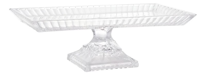 TRAVESSA BANDEJA PRATO DE VIDRO CRISTAL DE CHUMBO COM PE LYS WOLFF 34CM 28072 R.00435