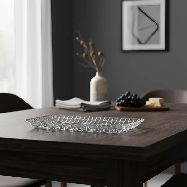 TRAVESSA BANDEJA PRATO DE VIDRO RETANGULAR SOFIA 25X13CM 16248 R.00843