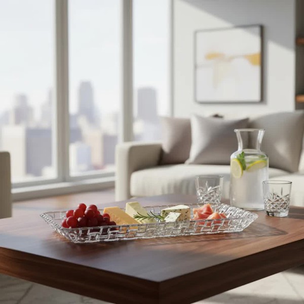 TRAVESSA BANDEJA PRATO DE VIDRO RETANGULAR SOFIA 25X13CM 16248 R.00843