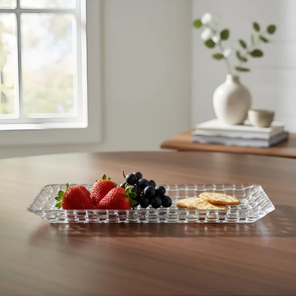 TRAVESSA BANDEJA PRATO DE VIDRO RETANGULAR SOFIA 25X13CM 16248 R.00843