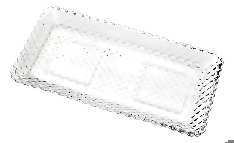 TRAVESSA PRATO BANDEJA DE VIDRO ARGYLE 25X13CM 17976 R.00841